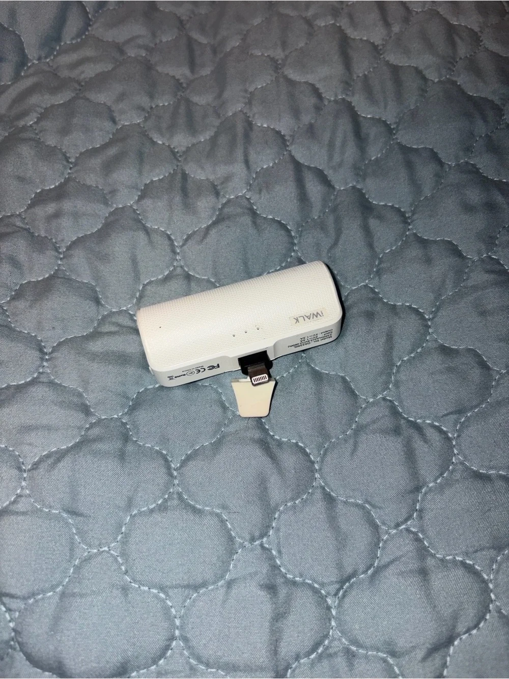 White Portable Power Bank with Lightning Connector